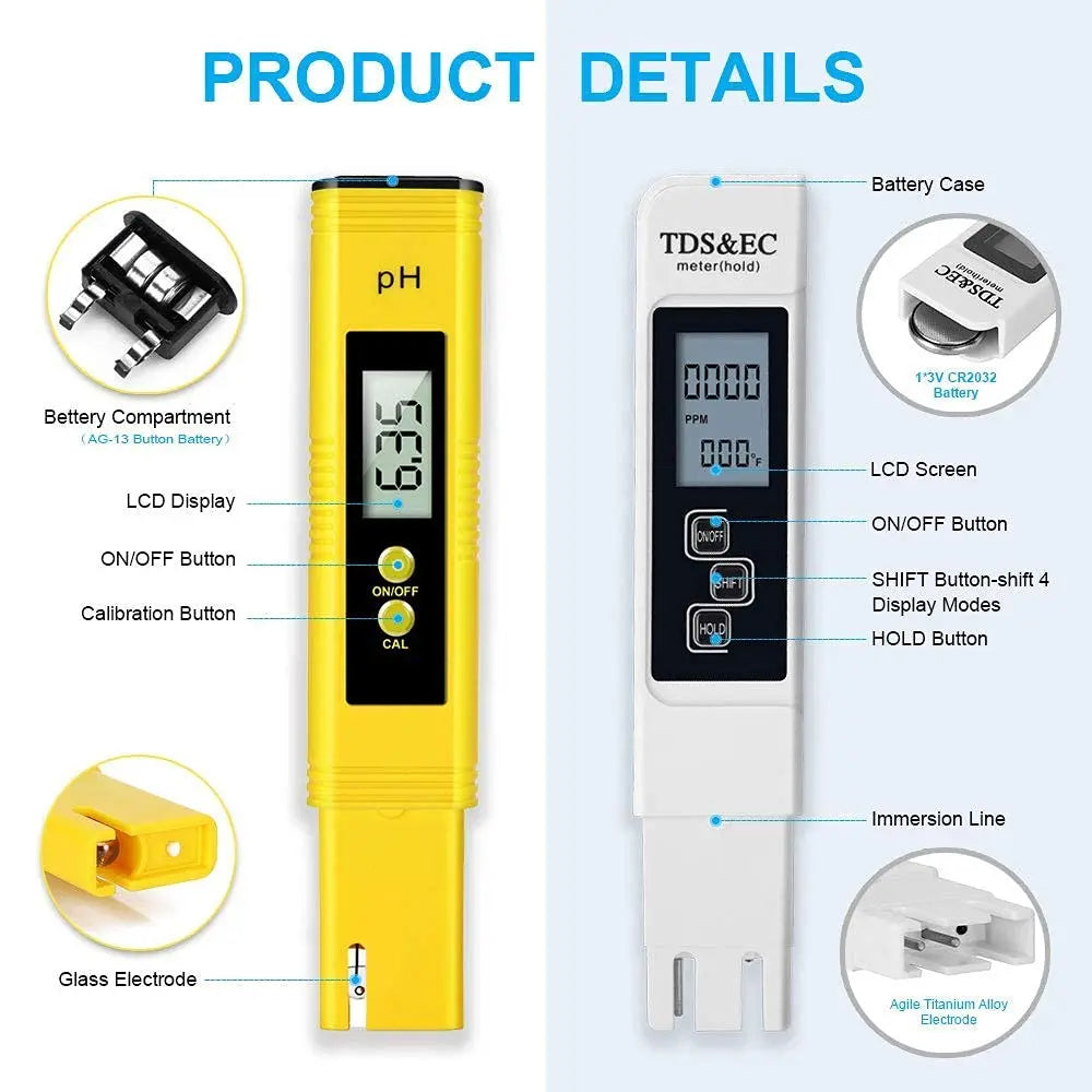 TDS Meter Digital Water Tester Digital 0-14 PH Meter